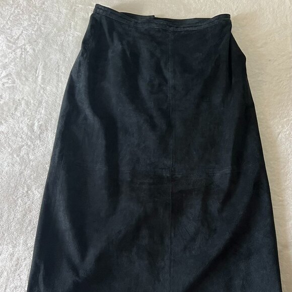 Vintage Brandon Thomas Leather Skirt 16 Fully Lined Black - Picture 1 of 4